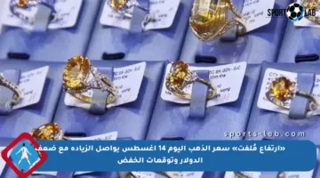 «ارتفاع مُلفت» سعر الذهب اليوم 14 أغسطس يواصل الزيادة مع ضعف الدولار وتوقعات الخفض